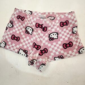 Hello Kitty Pink Checkered Fleece Shorts Size Xl
